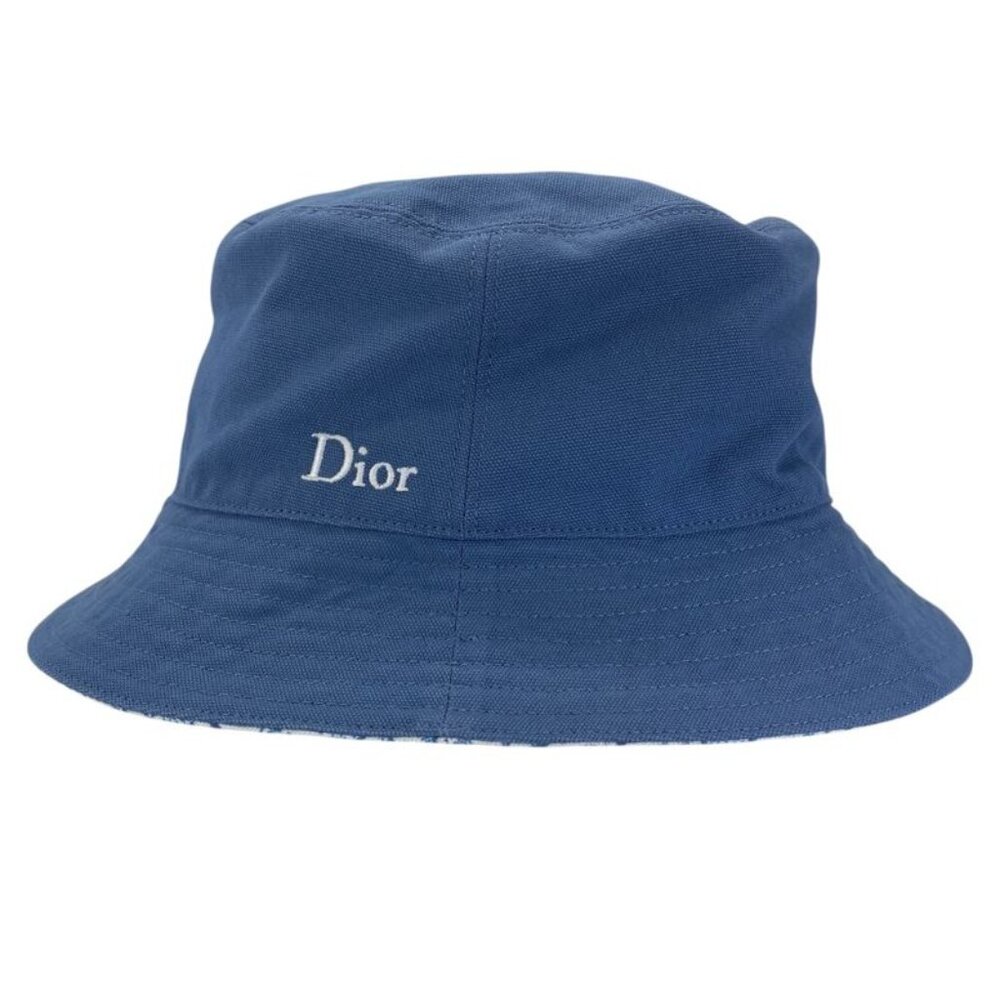 ★SOLD★ Dior Oblique Crotta Bob Hat Bucket Hat Reversible Blue White - Picture 2 of 8